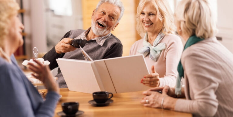 Group of Seniors Reading in Independent Living Facility